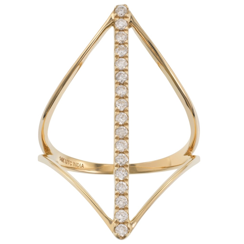 Luxle 14k Gold 1/5 Carat T.W. Diamond Open V Ring